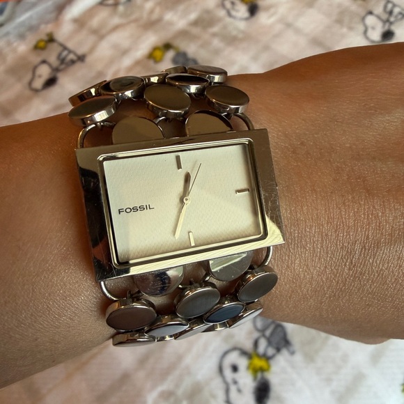 Fossil Vintage Silver Tone Statement Bracelet Watch,EUC - Picture 3 of 7
